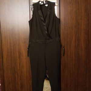Tuxedo cut black jumpsuit